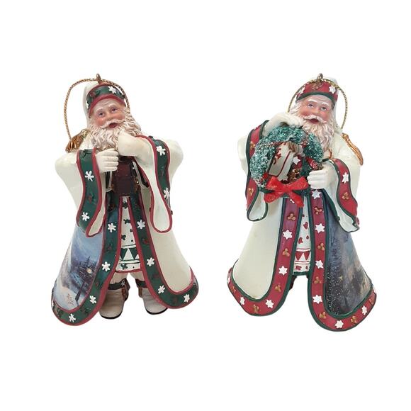 Thomas Kinkade Old World Santas Christmas Ornament Collection Set #1 Two Set - Picture 2 of 10